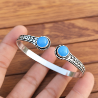 Brazalete Abierto Ajustable Unisex de Latón Chapado en Plata/Oro de Calidad de Exportación, Joyería Étnica Vintage, JewelryTownIN JT-009, Regalo al por Mayor