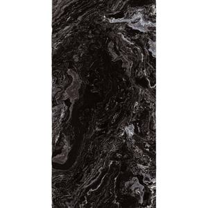 Carreaux de céramique émaillés de luxe noir intense en gros, aspect pierre veinée noir profond de haute qualité, matériau de construction pour revêtement de surface - Product Image 1