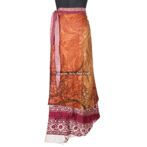 New Buy Silk Sari Long <b>Wrap</b> <b>Skirt</b> for Lady Rajasthani Fancy Reversible Silk Long <b>Wrap</b> Indian Reversible Sari <b>Wrap</b> <b>Skirt</b> - Product Image 3