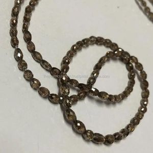 Perles de pierres précieuses ovales facettées en diamant brun naturel de 4 mm et 5 mm, certifiées IGI, pour bijoux fins, vente en gros régulière - Product Image 2