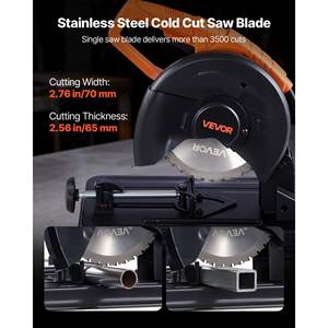 7-1/4 Stainless Steel Cold Cut Blade <b>Chop</b> Saw 1200 W Motor 4000 R/min Speed 0-45 Degrees Adjustable Cutting Band Saw <b>Machines</b> - Product Image 4