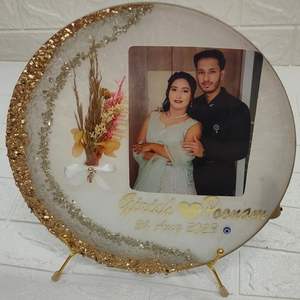 Cadre photo rectangulaire ovale en résine durable, fait main, style moderne - Product Image 3