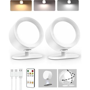 Lampada da Parete LED Ricaricabile con Rotazione a 360 Gradi, Dimmerabile, 3 Temperature di Colore, Telecomando e Controllo Touch - Product Image 1