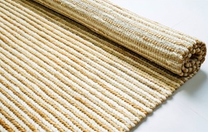 Tapis artisanal traditionnel en laine et jute, rayé naturel, tressé, écologique, lavable, antidérapant, adapté aux animaux domestiques, à poils moyens, pour la maison - Product Image 4