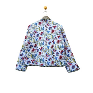 Veste élégante pour femmes indiennes, faite à la main, légère, réversible, écologique, col en V, manches longues, automne/hiver, coton, imprimé animal - Product Image 6