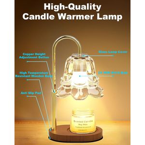 Lampe chauffe-bougie améliorée à intensité variable, réglable en hauteur, pour cire fondue et bougies en pot, cadeau d'anniversaire - Product Image 6