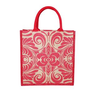 Sac fourre-tout d'épicerie imprimé personnalisé de taille moyenne toile de jute toile de jute toile de jute plage publicité fourre-tout poignées en corde pour emballage de cadeaux - Product Image 1