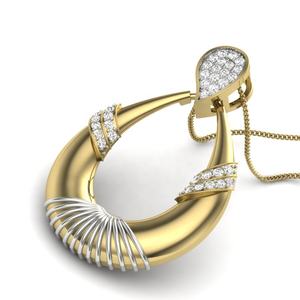 Colliers de mode en or 14k et 18k fabriqués en gros collier pendentif en diamant brillant rond pour les femmes - Product Image 5