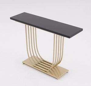 LINEA Metal Gold <b>Console</b> <b>Table</b> With Black Marble top Modern <b>Console</b> <b>Table</b> Gold <b>Console</b> <b>Table</b> - Product Image 4