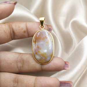 Top Quality Dendrite Agate Pendant 925 Sterling Silver Rose Gold Yellow Gold Plated Handmade Oval Gemstone Jewelry Gift Women he - Product Image 4