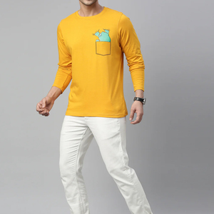 Camiseta de manga larga para hombre, de secado rápido, alta calidad, con logo personalizado, corte regular, 100% algodón, informal, ecológica. - Product Image 3