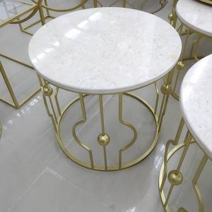 furniture style living room round modern Silver metal legs Modern Metal Side <b>Table</b> - Product Image 4