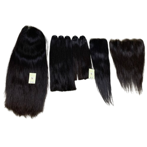 Pelo vietnamita crudo Frontal HD de alta calidad, mechones rectos naturales, cierre de encaje sin pegamento negro Natural, peluca de encaje suizo HD - Product Image 1