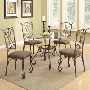 Traditional Heavy Duty Wrought Iron Patio Dining Set Weather Resistant Outdoor <b>Garden</b> Furniture <b>Table</b> <b>and</b> <b>Chairs</b> for 4 - Product Image 2