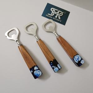 Abridor de Botellas de Resina y Madera, Herramienta de Bar, Abridor de Tapas con Mango de Madera Hecho a Mano para Cocina, Bar, Accesorios, Artículo de Regalo - Product Image 1