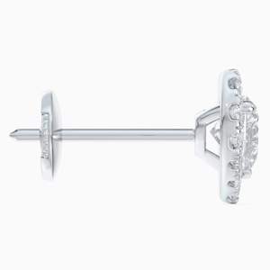 ต่างหูเพชรทรงหัวใจ 0.33 กะรัต เพาะเลี้ยงในห้องปฏิบัติการ รับรองโดย IGI ชุบทองคำขาว 10KT ประดับด้วย Aura Halo ของขวัญสุดโรแมนติกสำหรับผู้หญิง รับผลิตแบบ OEM - Product Image 2