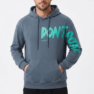 Sweat-shirt à capuche pour homme très demandé, en coton French Terry, coupe classique, décontracté, pour l'automne, avec poche avant à imprimé lettres - Product Image 1