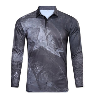 Camisetas de manga larga para hombre, protección UV UPF 50+, para pesca, running y actividades al aire libre, camisetas tipo polo con cuello y cremallera 1/4. - Product Image 4