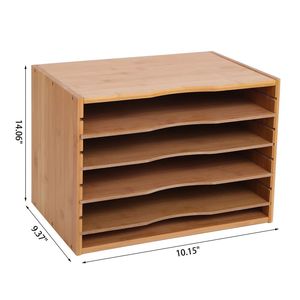 Organizzatore per Documenti e Lettere da Ufficio RT Home con 4 Ripiani Metallici Regolabili e Materiale in Legno - Product Image 6