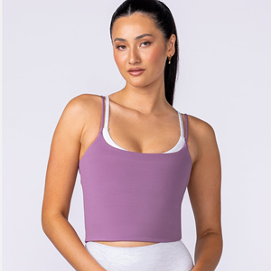 Débardeur de yoga personnalisé pour femme avec logo, coussinets intégrés, sensation seconde peau, coupe ajustée, bretelles réglables, dos nu, idéal pour le fitness - Product Image 6