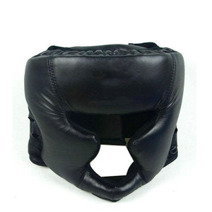 Protège-tête de boxe en cuir PU bleu avec fermeture à boucle pour adultes, équipement de protection unisexe, couleur unie, utilisation universelle - Product Image 5