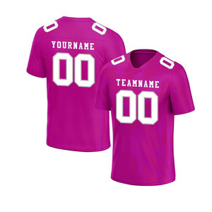 Custom Sublimation Pink American Football Jersey V Neck Breathable Mesh Fabric Personalized Team Name Number Men - Product Image 5