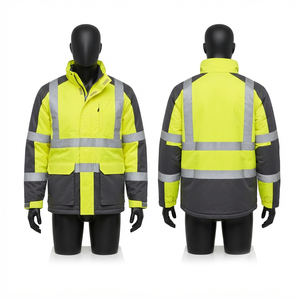 Veste en cuir noire réfléchissante à capuche en toile de polyester lavée 300 GSM très résistante avec panneau arrière en X et boutons personnalisés, service OEM - Product Image 2