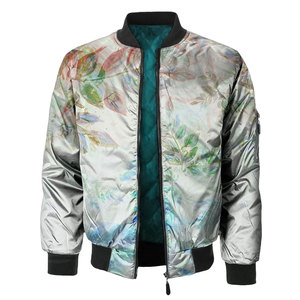 Polyester Nylon Stand Collar Winter Bomber Jacket For Men Waterproof & Windproof Customizable Colors Wholesale Bomber Jacket - Product Image 3