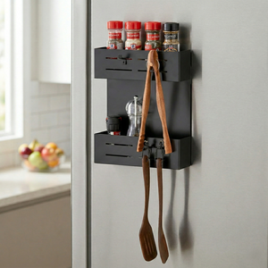 Wholesale Household Storage Rack Metal Housewares 2 tier Magnet Storage Rack shelf with <b>Rubber</b> Magnet <b>Sheet</b> - Product Image 1