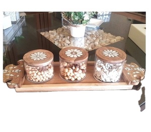 Best Design Creative Rectangular <b>Mother</b> of Pearl Shell Severing Tray Lacquer Wooden Decorative Tray Handmade Shell Serving Tray - Product Image 1