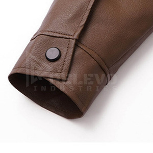 Veste en cuir pour homme Relevo Industries, col rabattu, fermeture éclair, coupe ajustée, vêtement d'extérieur décontracté pour l'hiver - Product Image 5