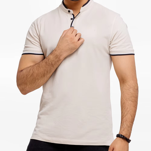 Camiseta polo de algodón de secado rápido, casual y profesional, de color sólido y excelente durabilidad. - Product Image 4