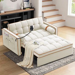 Zurich 55 \ "3-en-1 Sofá cama Loveseat Sleeper con soporte para móvil y bolsillos laterales para comodidad y conveniencia inspiradas en Suiza - Product Image 4