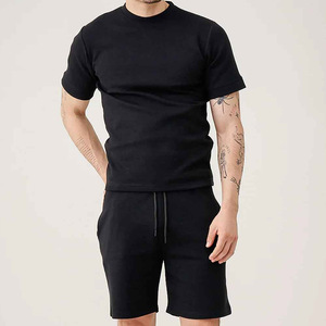 online Men's Summer Shorts Set Eco-Friendly Lightweight Terry Fabric <b>Hip</b> Hop Style Solid Online Sale Printed Top - Product Image 3