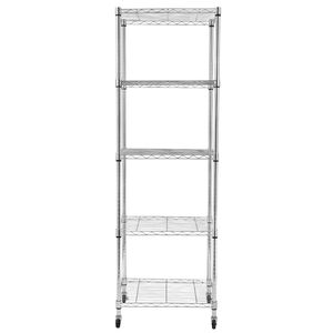 Scaffale Metallico NSF a 5 Ripiani Resistente, Regolabile con Ruote e Rivestimenti per Scaffali, per Garage e Cucina, Cromato - Product Image 3