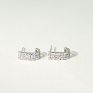 Pendientes de Aro con Diamantes, Pendientes Minimalistas con Diamantes, Oro Sólido con Diamantes Incrustados, Elegantes Joyas de Diamantes Naturales para Ella - Product Image 2