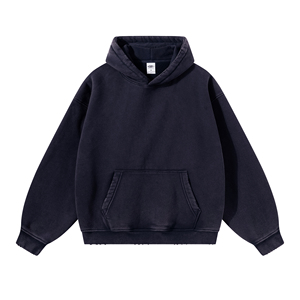 Sweat à capuche oversize en molleton 100% coton, style Hip Hop vintage, coupe ample, imprimé, délavé à l'acide, brodé, grammage lourd - Product Image 5