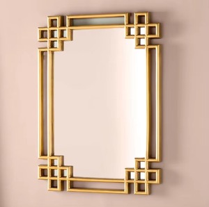 Modern Farmhouse Brass <b>Wall</b> <b>Mirror</b> Framed Decorative <b>Rectangle</b> Design Handmade Eco-Friendly Durable - Product Image 1