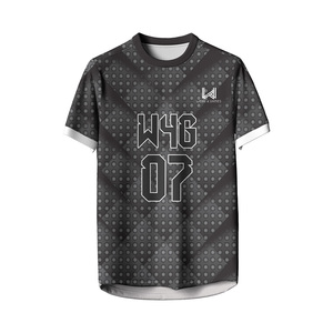 Custom Men's Soccer Jerseys 100% Polyester Mesh Fabric Breathable Anti Bacterial Heat Transfer Printed Team Names/Numbers - Product Image 2