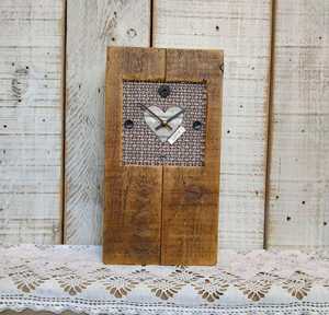Reclaimed Wood <b>Heart</b> <b>Clock</b>, Handmade Farmhouse Cottage Core Decor - Product Image 1
