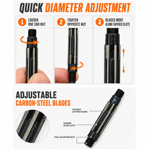 Lot de 7 alésoirs manuels réglables avec revêtement NA, tailles HV à H3, 8/A à 2/A, 1/4"-15/32", fabriqués à Delhi - Product Image 4