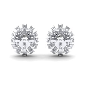 REYES Wholesale Price 925 Sterling <b>Silver</b> Wedding Gift Jewelry Oval Cut 1.75 Carat Moissanite <b>Stud</b> Halo Earrings For Women - Product Image 4