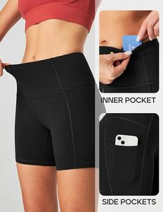 Shorts de cyclisme taille haute personnalisables avec logo, pour la course à pied, l'entraînement et le sport, avec poches - Product Image 5