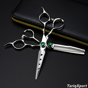Ciseaux de coiffure professionnels pour salon de beauté, pour droitiers, à long manche, en acier inoxydable 4Cr13, ciseaux droits de coupe et ciseaux à effiler pour barbiers - Product Image 4