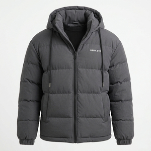 Men's Hooded <b>Bubble</b> <b>Coat</b> Custom Logo Oversized Puffer Jacket Warm Quilted Winter Outerwear - Product Image 2