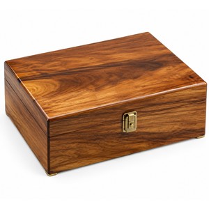 Humidor de bureau en bois d'acacia, capacité 50 cigares |   Miel d'ambre artisanal |   Vente en gros - Product Image 1