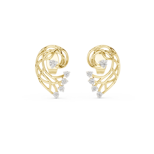 Modernos Pendientes de Oreja con Diseño de Diamante Abstracto, Oro Blanco de 18K, Moissanita de Diseñador, Certificación IGI, para Aniversario o Fiesta - Product Image 5