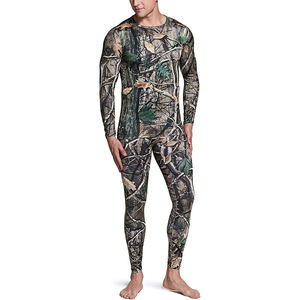 Conjunto de Ropa Interior Térmica de Invierno para Hombre, Camuflaje, Manga Larga, Cuello Redondo, Tejido de Punto, Spandex, Poliéster - Product Image 1