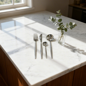 ชุดช้อนส้อมสแตนเลสสีเงินพร้อมโลโก้สั่งทำ ขายส่งคุณภาพสูง ขัดเงาแบบกระจก สำหรับรับประทานอาหารอย่างหรูหรา - Product Image 3