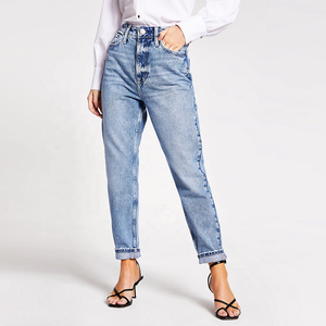 Jean décontracté taille haute vintage pour femme, 100 % coton respirant, coupe skinny, style streetwear tendance, vente chaude - Product Image 2
